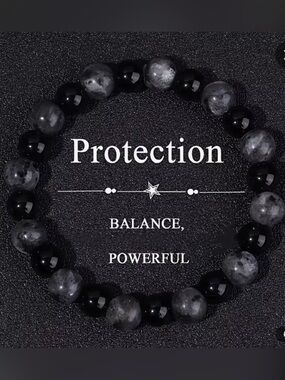 Protection Balance Beaded Bracelet - Black and Gray